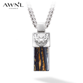 AWNL旺运黄铁虎铁虎石项链男小众轻奢虎啸套装 新年礼物送礼