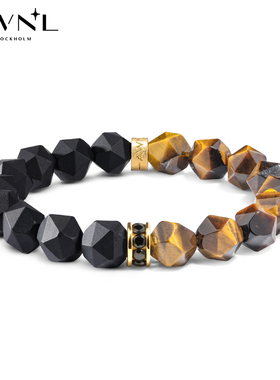 AWNL虎啸赤虎手链男金虎眼黑玛瑙手串小众礼物送男友