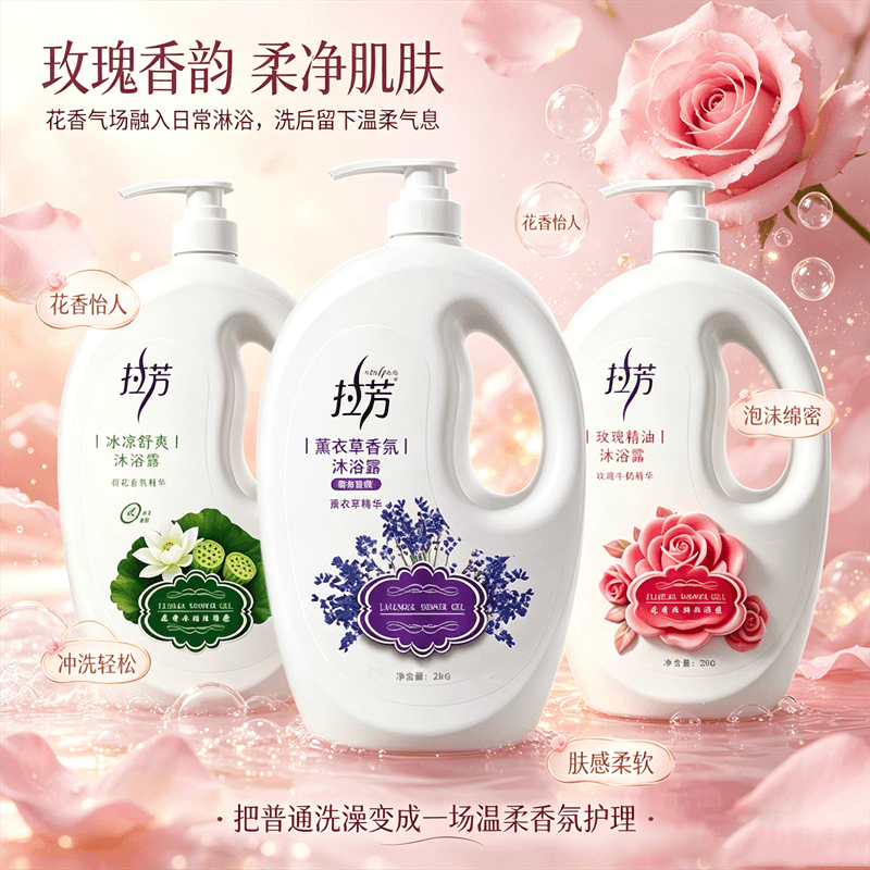 拉芳香氛润肤嫩滑沐浴露