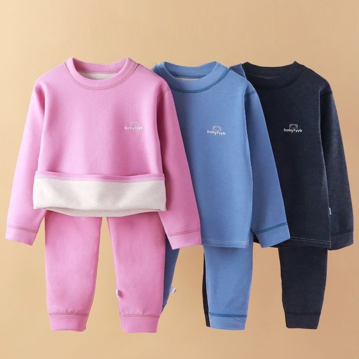 儿童无骨保暖内衣套装男女童加厚