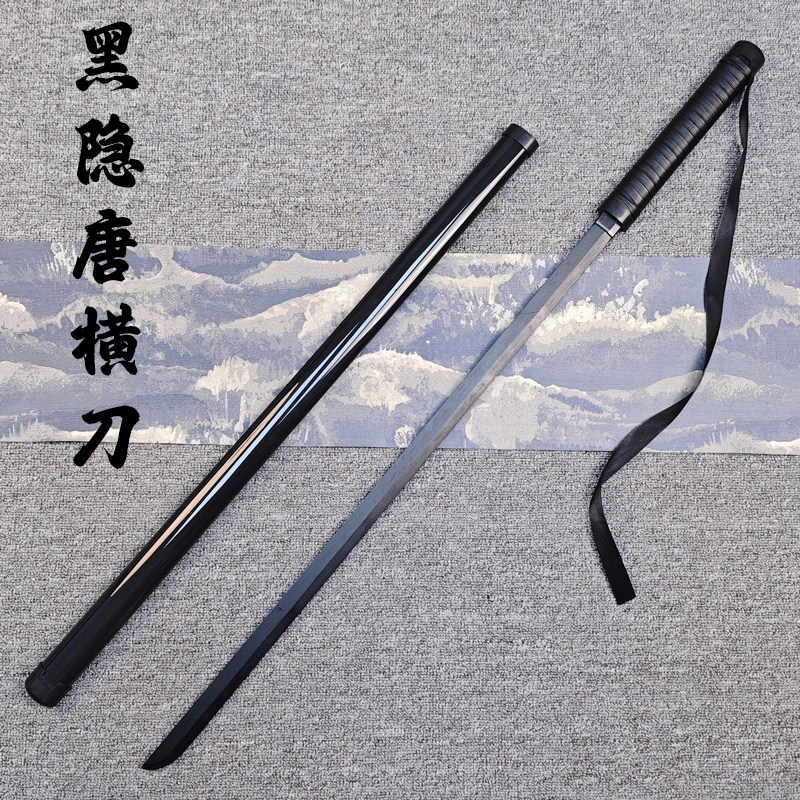 网红竹质唐横刀木刀带鞘训练习古风武术拔刀剑道具儿童玩具竹木剑
