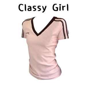 设计感修身 绣花新款 纯棉辣妹小上衣 t恤女夏季 韩系v领粉色正肩短袖