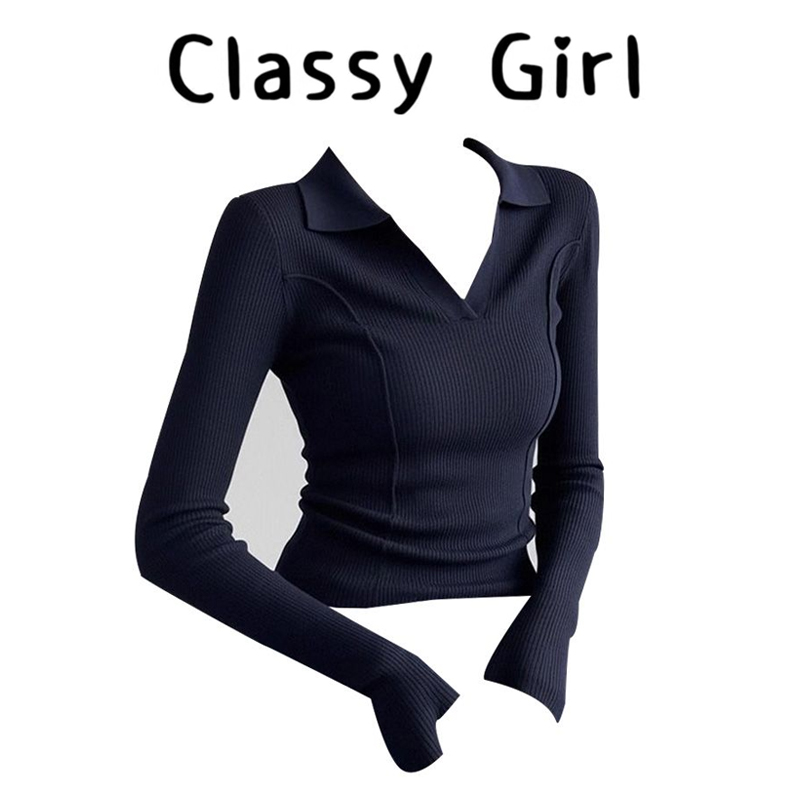 秋冬法式翻领针织高级感上衣毛衣