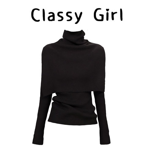 秋冬法式高领高级感显瘦毛衣上衣