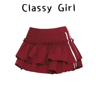 甜辣芭蕾风撞色蓬蓬裙女夏季 潮 运动休闲防走光高腰显瘦早秋短裙裤