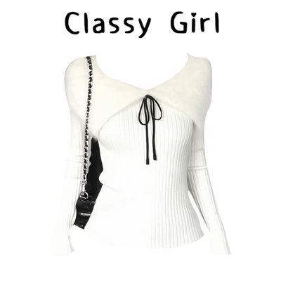 秋冬韩系一字肩针织衫修身上衣