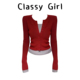 Classy 设计感拼色针织假两件上衣 时尚 girl 新年圣诞红色秋冬新款