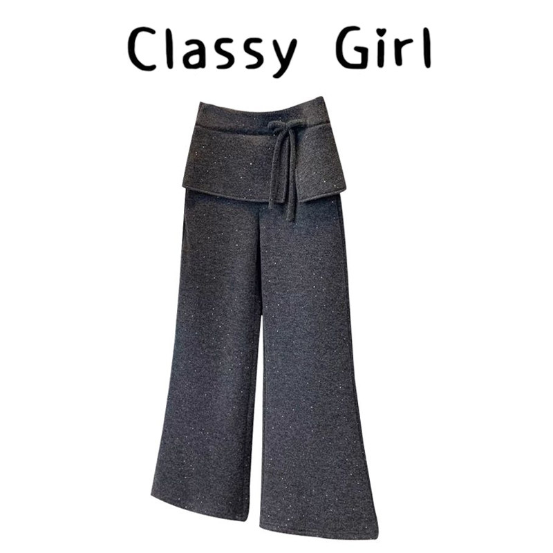 灰色亮片加绒屁帘阔腿裤女秋冬新款高腰显瘦加厚保暖休闲运动卫裤,女装/女士精品,大码裤装,淘宝优惠券,粉丝福利购,淘宝优惠卷