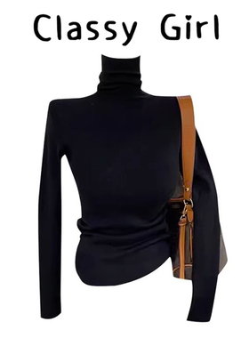 自留款！轻奢高级简约基础高领修身显瘦套头针织衫女秋冬内搭打底