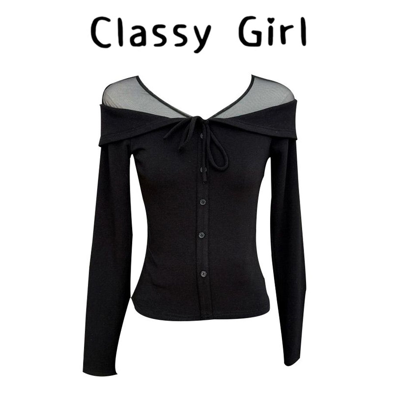 性感黑色v领网纱微透上衣秋冬新款辣妹t恤长袖修身气质内搭打底衫,女装/女士精品,大码内搭,淘宝优惠券,粉丝福利购,淘宝优惠卷