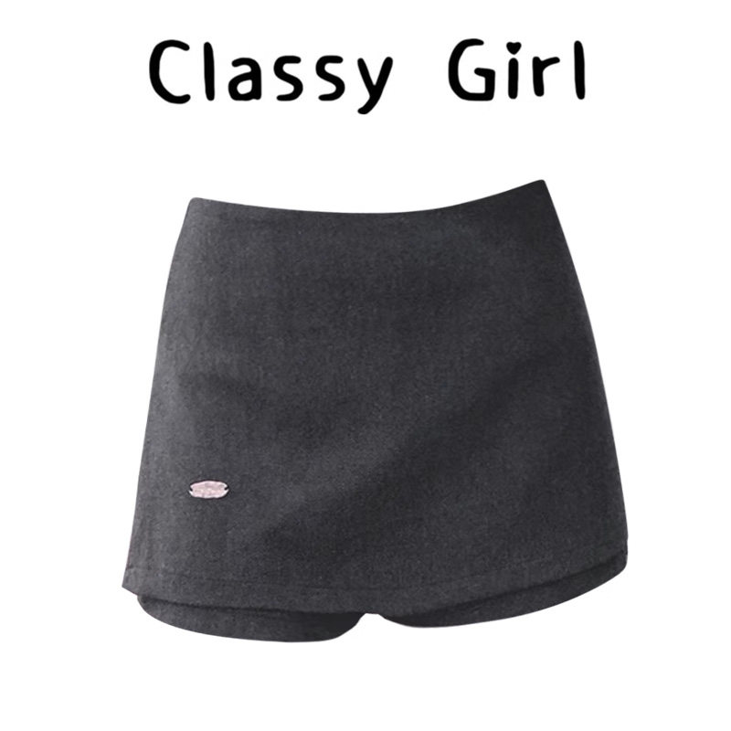 韩系时尚假两件毛呢半身裙女ins秋冬新款复古百搭侧拉链包臀裤裙,女装/女士精品,大码半身裙,淘宝优惠券,粉丝福利购,淘宝优惠卷