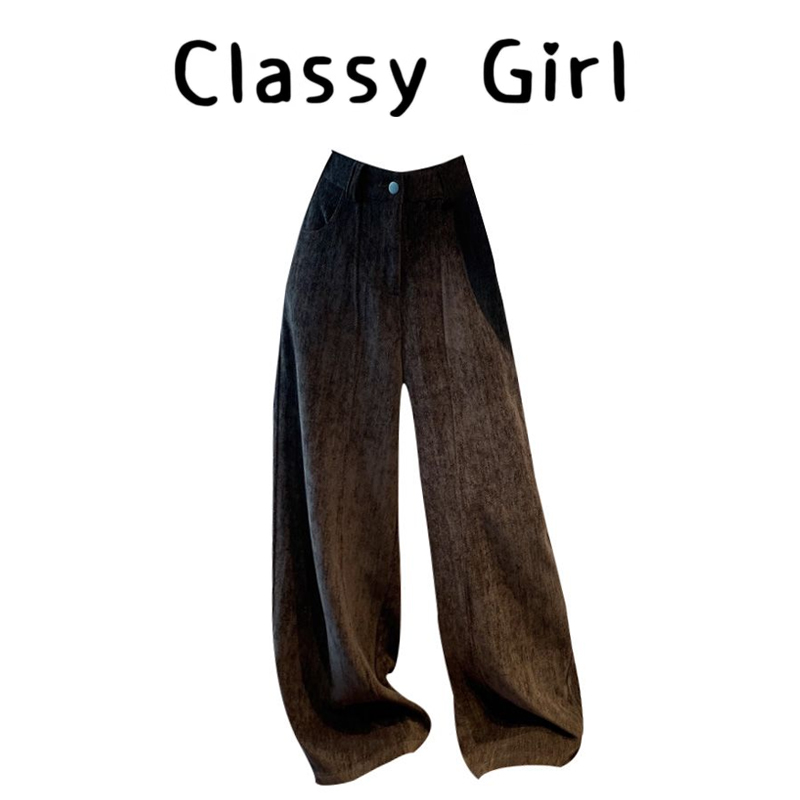 秋冬老钱风灯芯绒显瘦气质休闲裤