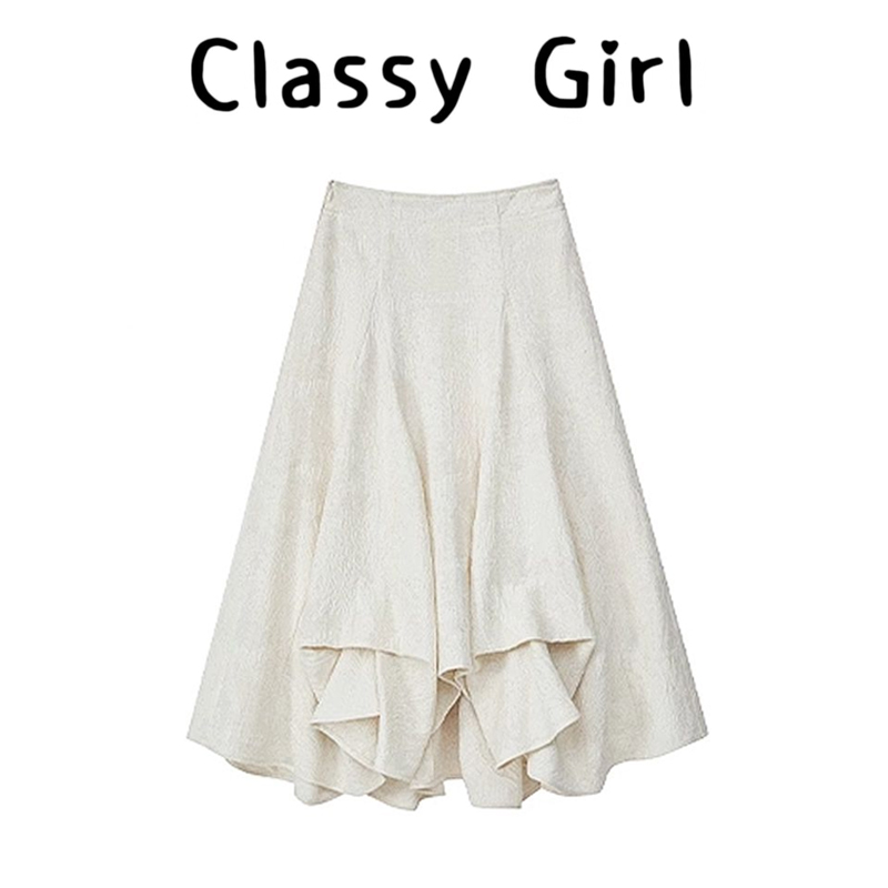 冬季设计感加绒高腰中长款A字裙