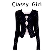 韩系甜辣风假两件蕾丝拼接波点长袖 T恤女早春减龄显瘦百搭ins上衣