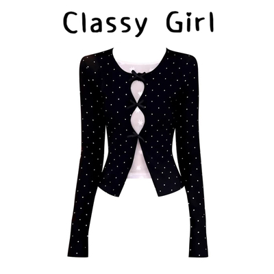 早春韩系百搭甜辣风假两件上衣