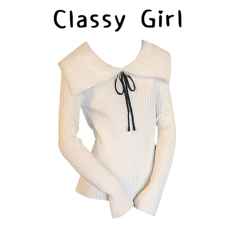 白色毛毛一字肩蝴蝶结毛衣女2026冬季韩系修身显瘦长袖针织上衣,女装/女士精品,大码内搭,淘宝优惠券,粉丝福利购,淘宝优惠卷