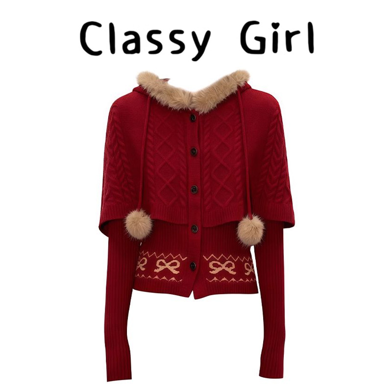 秋冬红色圣诞新年穿搭氛围感上衣