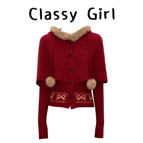 秋冬红色圣诞新年穿搭氛围感上衣