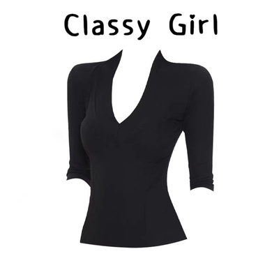 春夏百搭辣妹风显瘦气质修身上衣