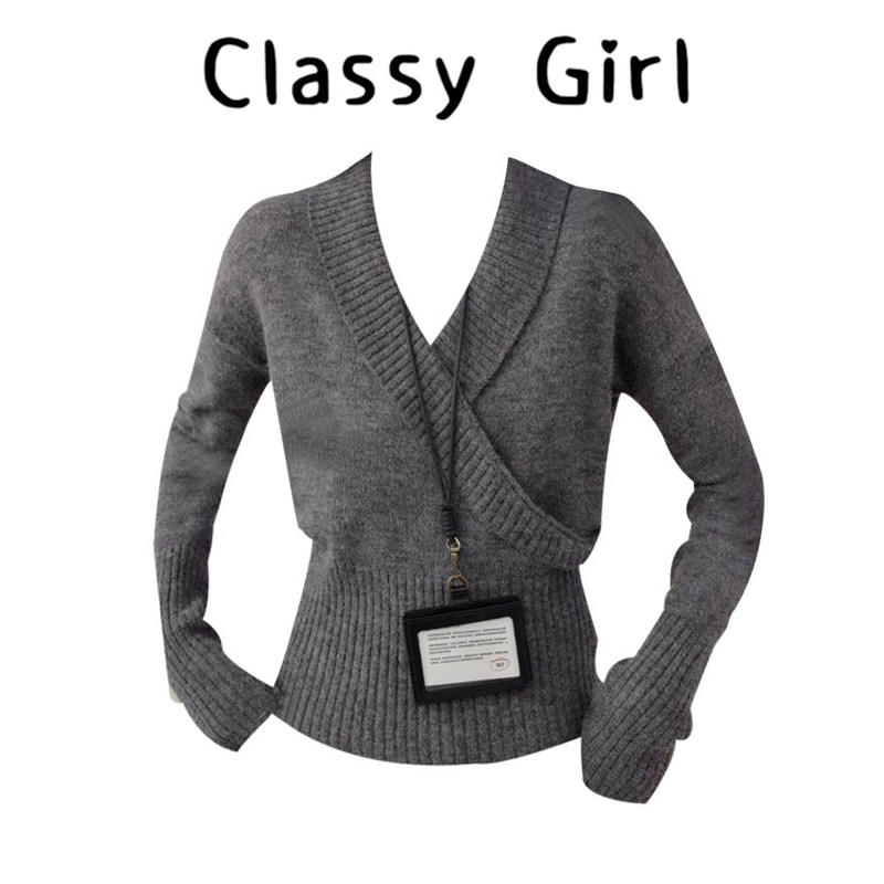 《气质为上》设计感别致V领毛衣针织衫女2026秋冬收腰打底上衣,女装/女士精品,大码内搭,淘宝优惠券,粉丝福利购,淘宝优惠卷