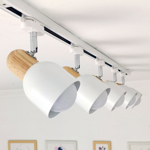 北欧客厅背景墙轨道灯家用店铺路轨灯具超亮COB聚光射灯泡LED散光