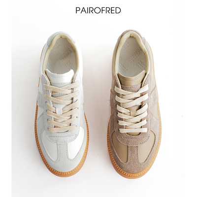 经典款厚底增高系带复古德训鞋真皮拼色小白鞋简约运动休闲鞋板鞋