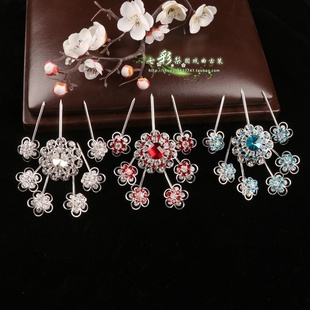 戏曲头饰女水钻腰圆泡子花型小泡子花旦青衣小姐京越剧包头用品