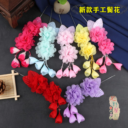 新款专业青衣花旦耳边双朵头饰