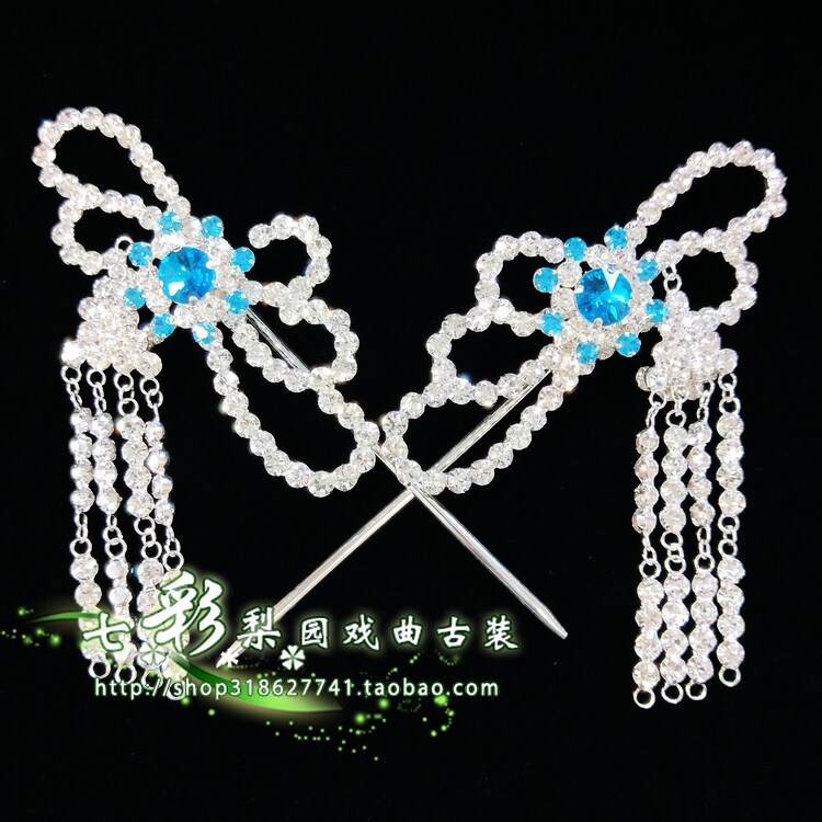 七彩京越剧戏曲剧头饰花旦青衣小姐包头双光水钻头面改良偏凤边凤