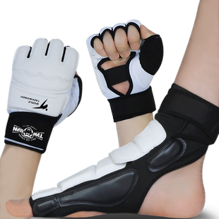 跆拳道护脚护手护脚套儿童全套护具手套实战成人护脚背训练比赛型