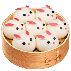 卡通包子馒头玉兔兔子包儿童早餐豆沙包半成品瑞兔生肖年馍新年