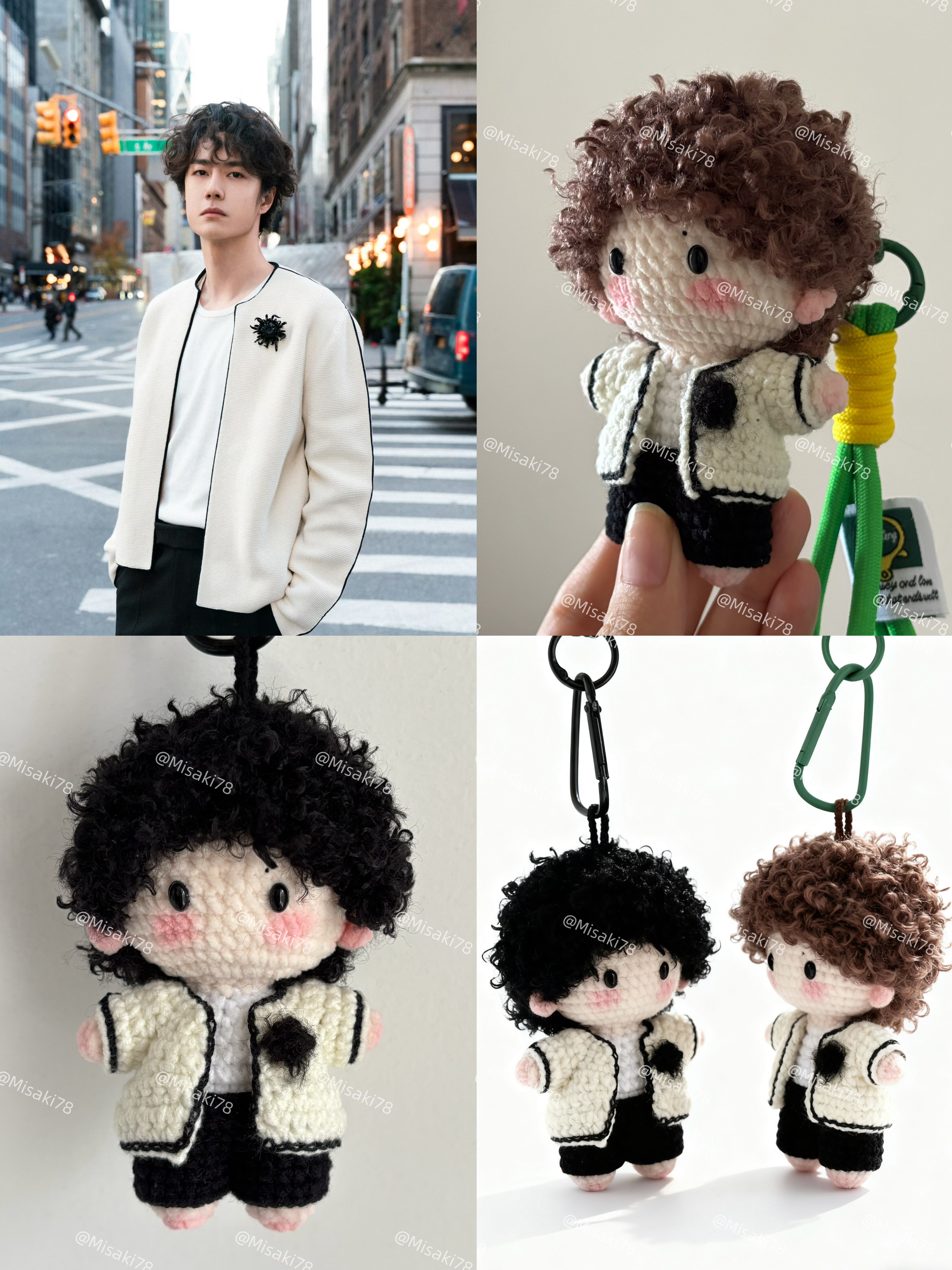 王一博钩织娃娃编织玩偶挂件公仔带扣挂绳包包挂件应援物