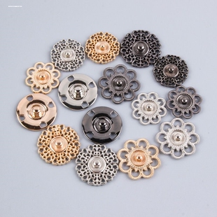 防走光隐形大衣暗扣大头按扣金属子母扣外套双面羊绒毛衣花型摁扣