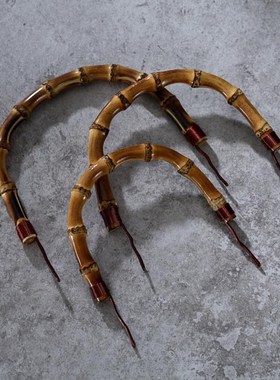 提梁壶把手茶壶配件竹制手提单提手竹根铜线手工日式提壶手把