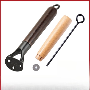 适用三孔实木章丘铁锅炒菜锅把手铁锅把手柄锅柄炒锅把手柄配件