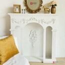 法式 饰柜玄关桌复古壁炉架置物架婚礼摄影道具 罗马印象雕花壁炉装