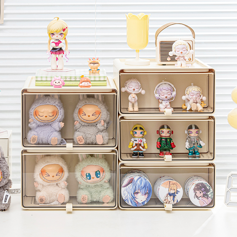 桌面收纳盒透明防尘手办收纳盒