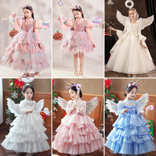 万圣节儿童节服装 扮女巫衣服 女童cosplay天使服饰女孩化妆舞会装