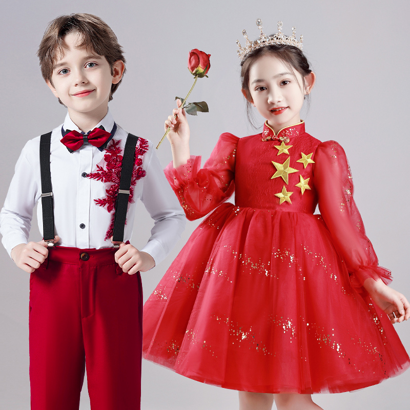 儿童合唱演出服中小学生表演服