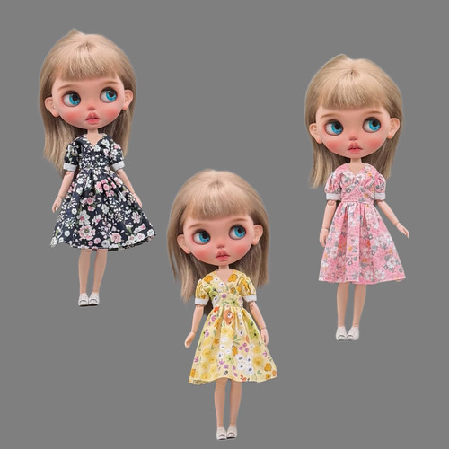 blythe小布娃衣芭可比儿ob24 ob27 azone19关节体换装衣服 连衣裙