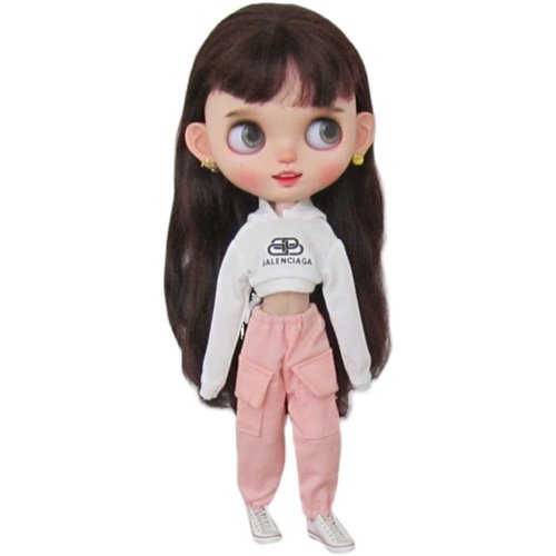 blythe小布衣服ob24 azone 19关节体 工装裤露脐套装 6分手工娃衣