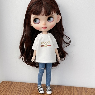 blythe娃衣 小布衣服 芭可比儿 ob24 azone licca潮牌T恤手工娃衣
