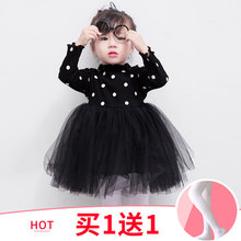 洋气薄款 秋款 春秋女宝宝裙子 2019年秋季 女童针织连衣裙公主裙长袖