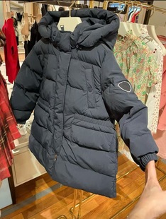 Choice.i Girl bp 女大童女童袖章藏蓝白鸭绒连帽羽绒服外套