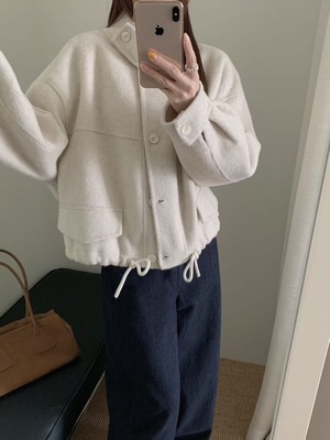 2025秋冬新款双面羊绒大衣女短款立领宽松显瘦小个子羊毛外套女