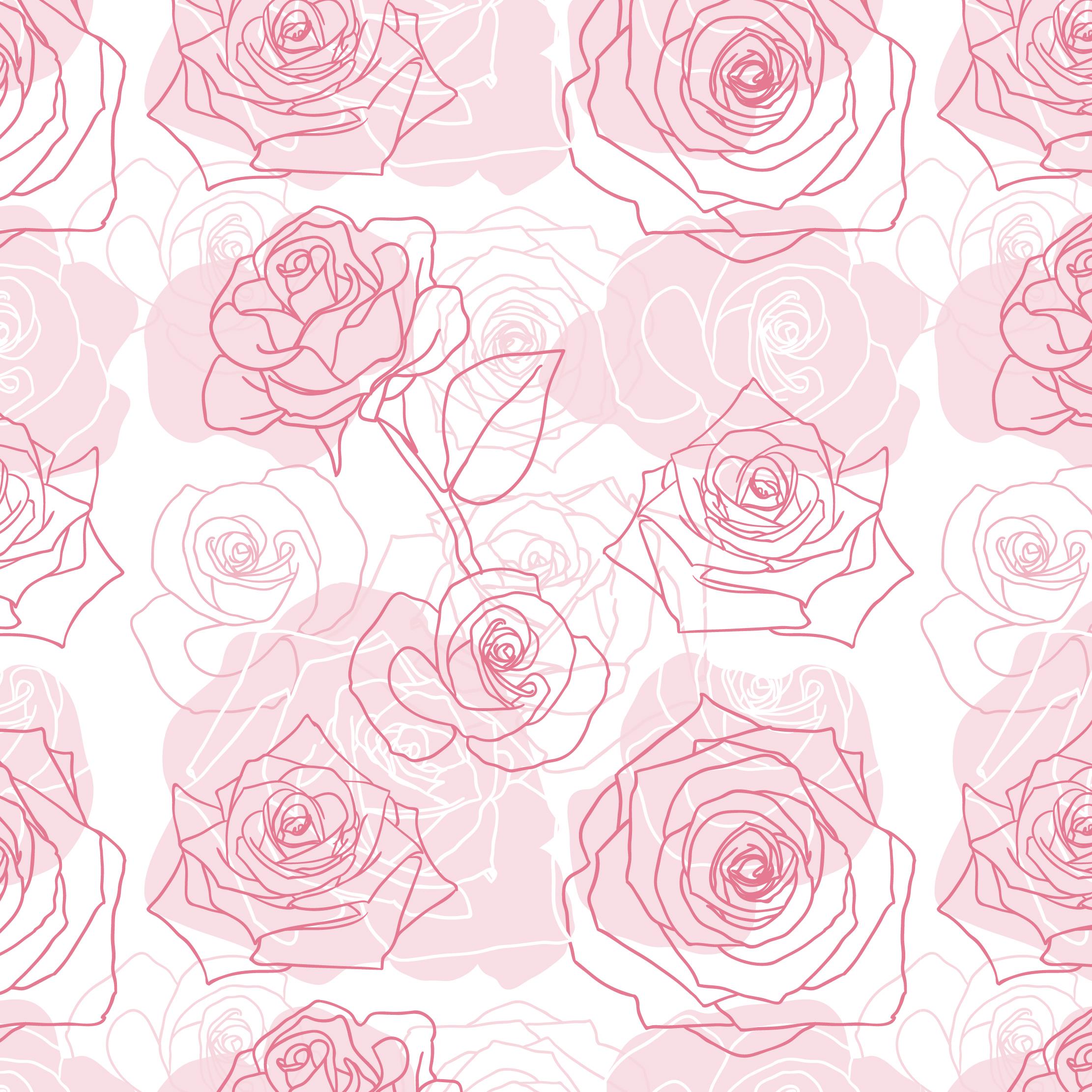 粉色玫瑰花花朵花卉线稿底纹花纹背景ai设计素材矢量源文件
