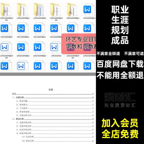 景观wor模板环艺范文职业生涯大学生就业职业生涯规划成品专业
