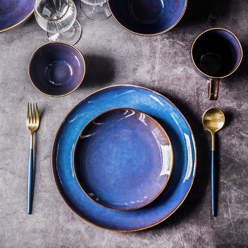 微瑕碗碟家用单个简约复古