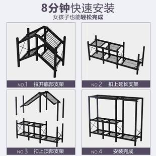 西藏 一体折叠衣柜家用卧室衣橱出租房钢架布衣柜收纳柜 免安装 包邮