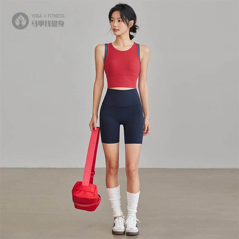 背心短裤套装夏季速干内衣一体式运动美背户外跑步健身瑜伽五分裤